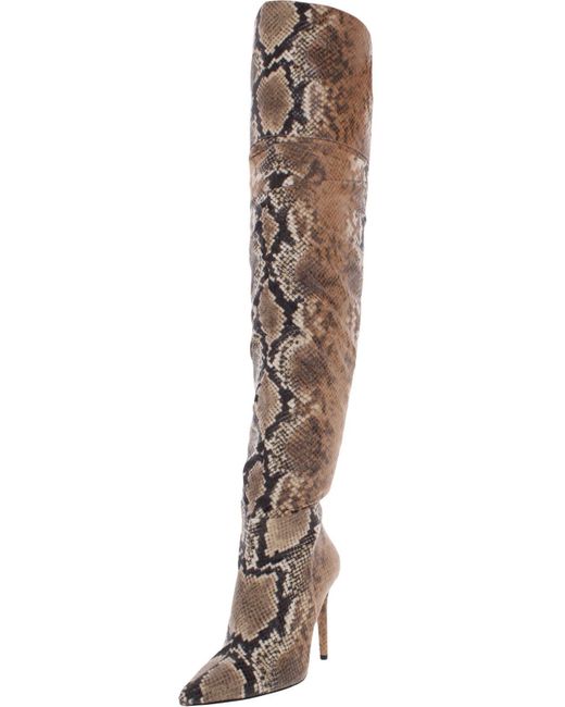Jessica Simpson Natural Lyrelle Snake Print Pointed Toe Knee-high Boots
