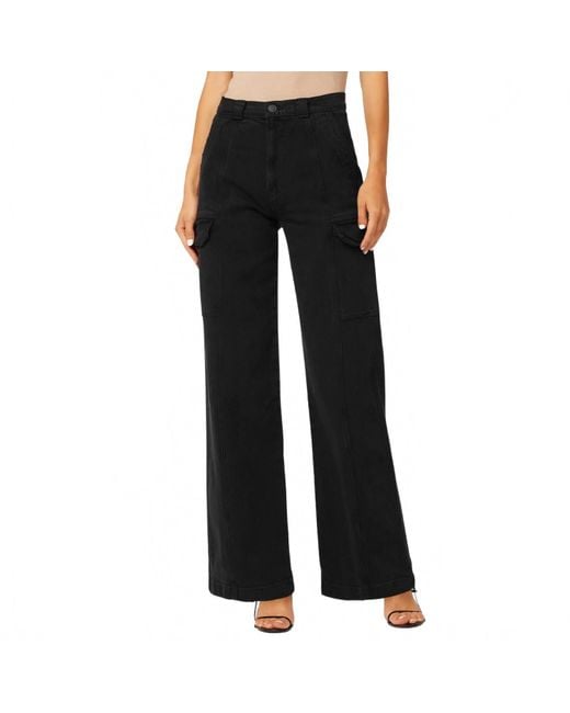 Hudson Black High-Rise Wide Leg Cargo Pant