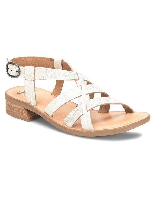 Söfft Pink Ambrosa Leather Stacked Heel Strappy Sandals