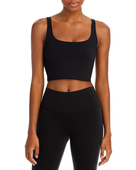 All Access Black Tempo Cropped Workout Sports Bra