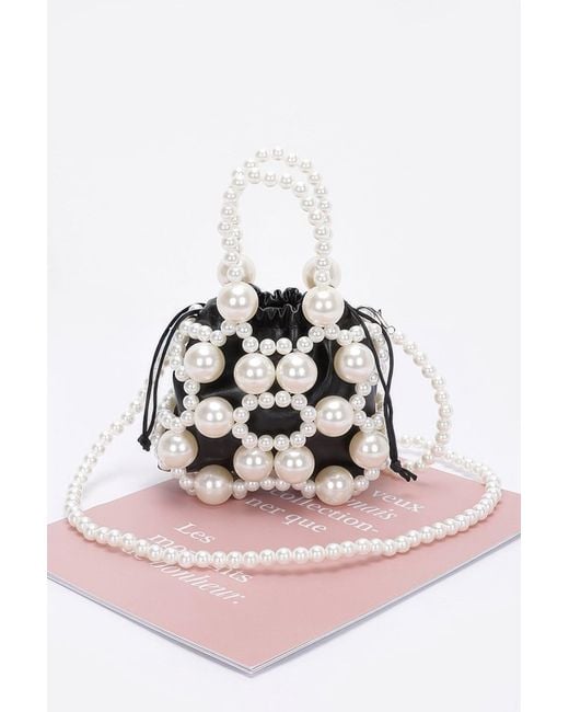 Fashnzfab Pink Faux Pearl Party Clutch W/Pouch