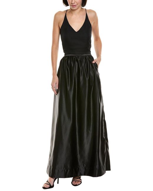 Cynthia Rowley Black Satin Maxi Skirt