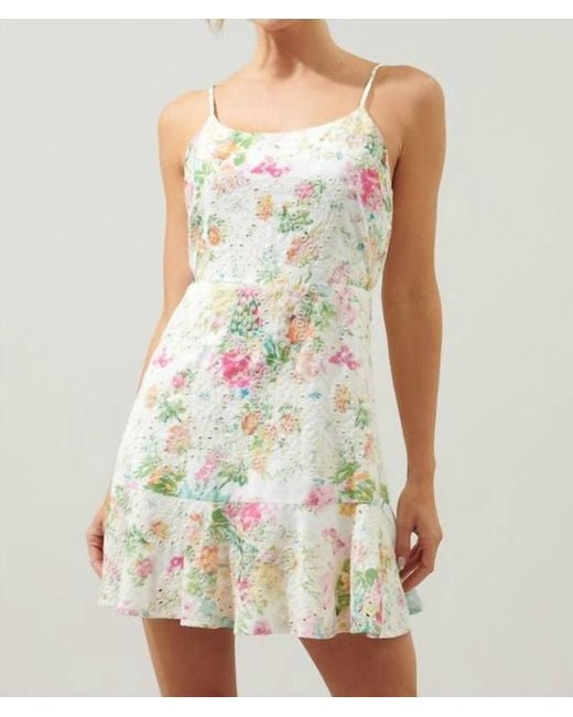 Sugarlips White The Sommerset Floral Eyelet Mini Dress