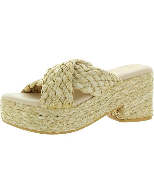Matisse Natural Reflection Woven Wedge Platform Sandals