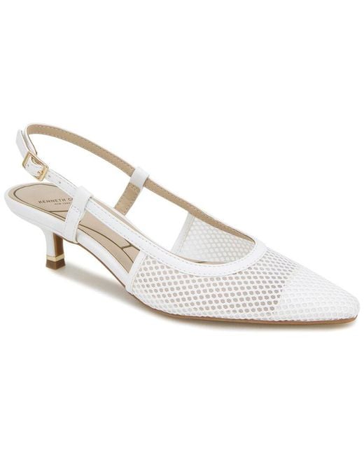 Kenneth Cole White Martha Mesh Pump
