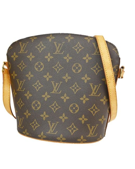 Louis Vuitton Gray Drouot Canvas Shoulder Bag (pre-owned)