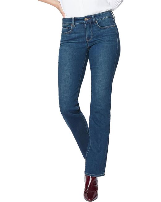 NYDJ Blue Marilyn Mid-rise Stretch Straight Leg Jeans