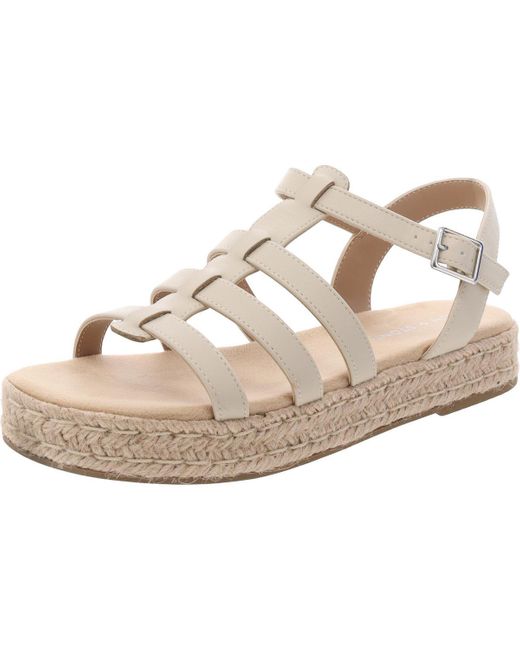 Sun & Stone Natural Ryker Strappy Faux Leather Flatform Sandals