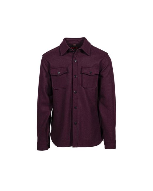 Schott Nyc Purple Cpo Wool Shirt for men