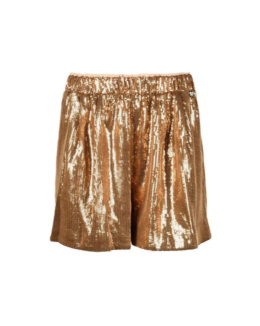 My Twin Brown Sequin Polyester Shorts