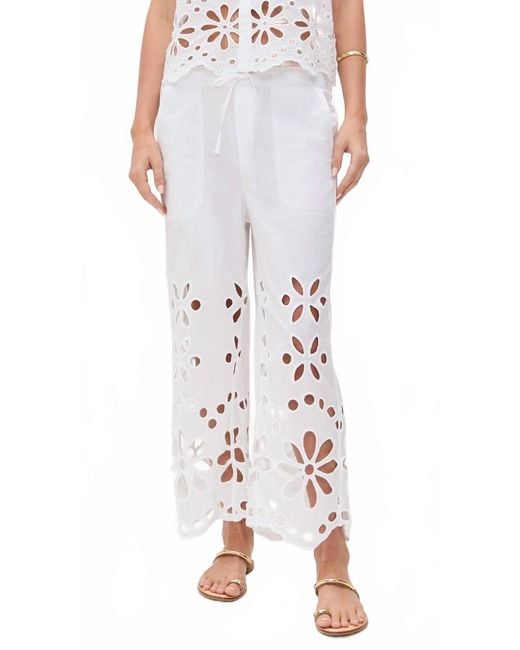 Splendid White Emma Eyelet Pant
