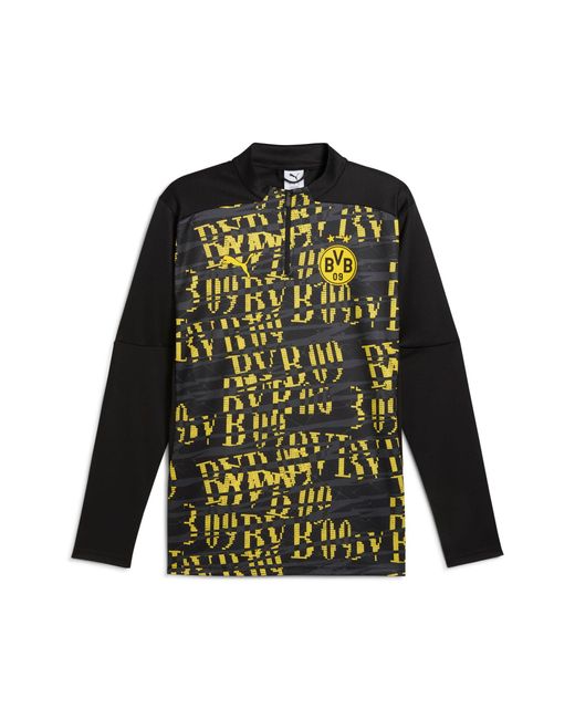 PUMA Green Borussia Dortmund Pre-Match Quarter-Zip Top for men