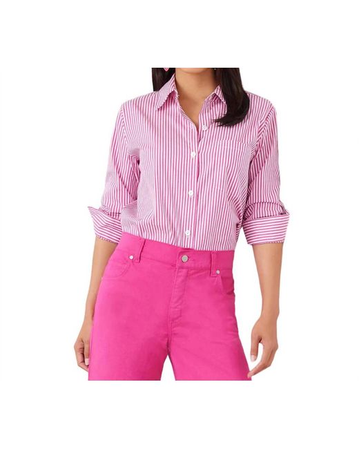 Karen Kane Pink Ruched Sleeve Shirt