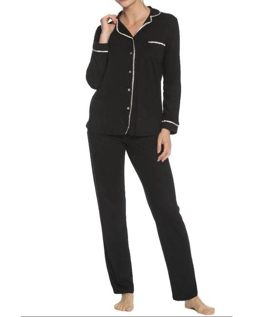 Twelve Eighty Eight Black Basic Long Sleeve Pajama Set