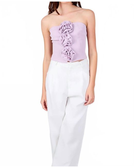 Endless Rose White Strapless Rose Top