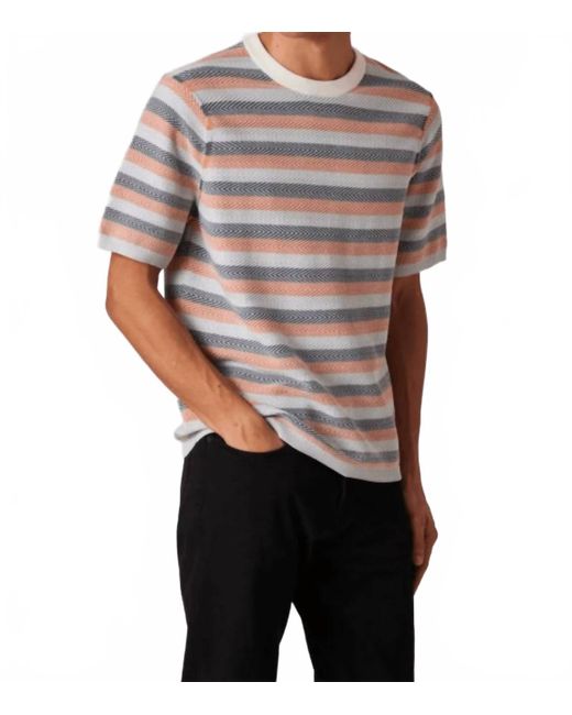 Paul Smith Gray Textured Stripe Knitted T-Shirt for men
