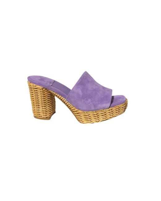 Jeffrey Campbell Purple Magda Wicker Suede Shoes