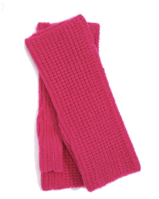 Echo Wool-cashmere Waffle Arm-warmers In Pink
