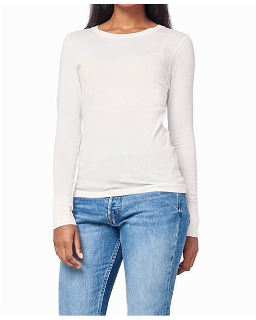 Lilla P White Layering Long Sleeve Scoop Neck Top
