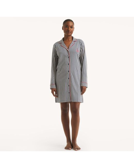 Nautica Gray Sleep Shirt Dress