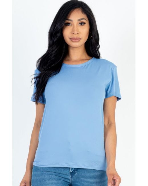 TRUEDAMES Blue Basic Short Sleeve T-Shirt