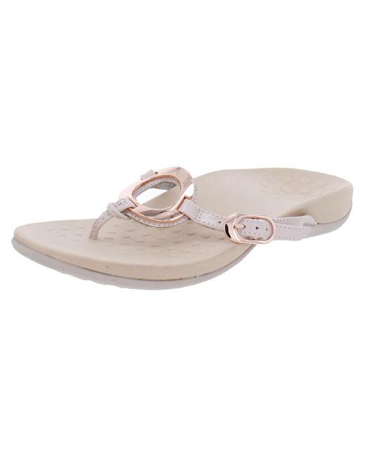 Vionic Pink Karina Patent Leather Slip On Thong Sandals