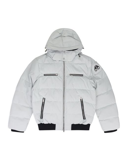 Moose Knuckles Gray Cloud Bomber Neoshear Puffer Jacket for men