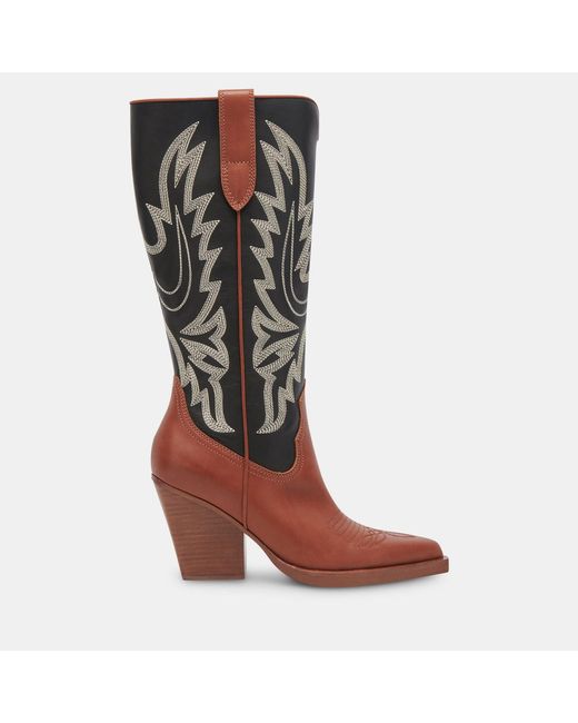 Dolce Vita Blanch Boots Brown Black Leather
