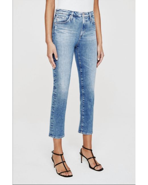 AG Jeans Blue Isabelle High Rise Crop Jeans