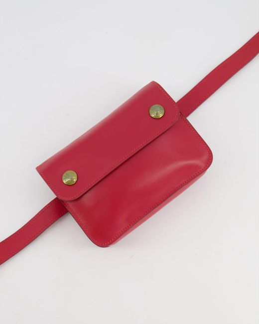 Hermès Red Hermès Vintage Leather Small Belt Bag With Gold Hardware