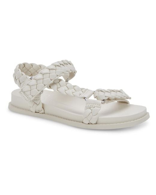 Dolce Vita White Gimra Faux Leather Self Closing Straps Ankle Strap