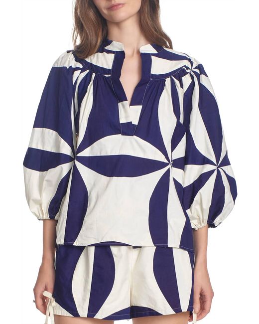 Corey Lynn Calter Blue Corrine Top