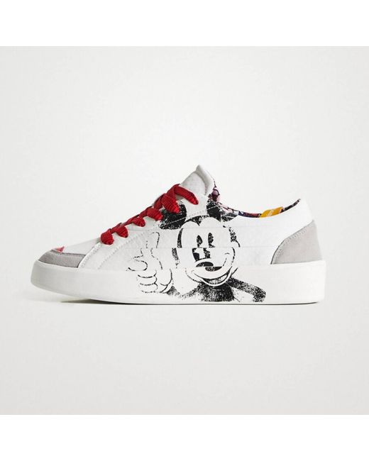 Desigual White Fancy Mickey Sneaker