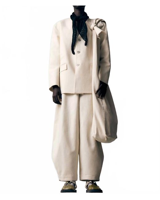 Rus Natural Porta Collarless Blazer