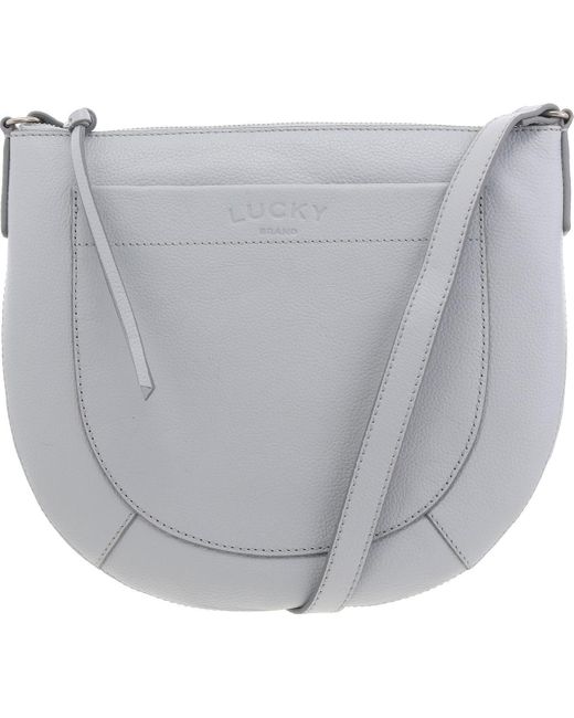 Lucky Brand Gray Kyla Pocket Leather Crossbody Handbag
