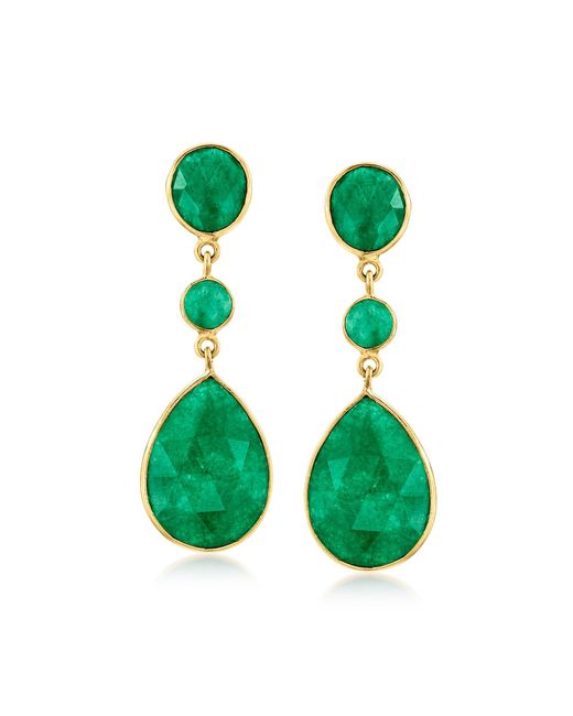 Ross-Simons Green Emerald Drop Earrings