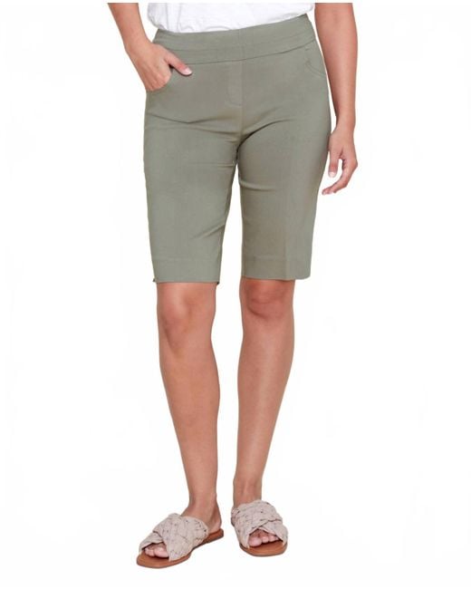 Renuar Gray Pull On Bermuda Short
