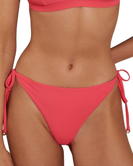 Reiss Red Riah Tie Side Bikini Bottom