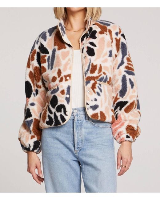 Saltwater Luxe Blue Shearling Printed Jacket