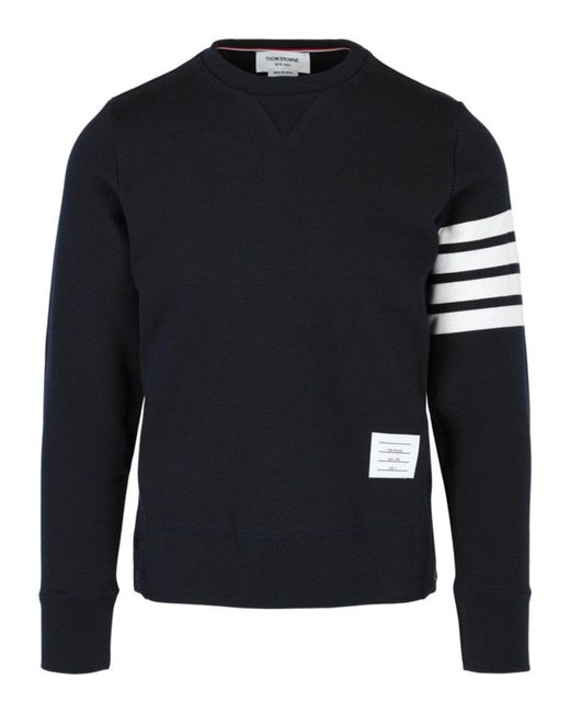 Thom Browne Blue Engineered 4-Bar Sweatshirt for men