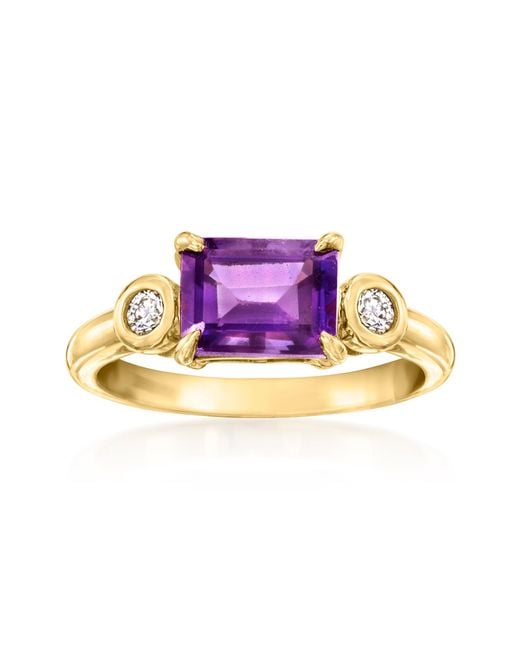 Ross-Simons Pink Amethyst Ring With Lab-Grown Diamonds