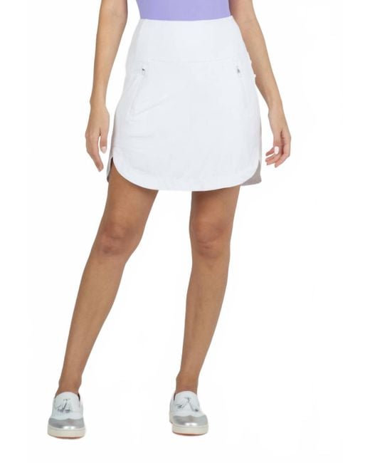 IBKUL White Rounded Hem Skort