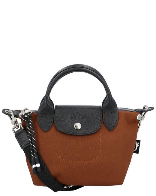 Longchamp Brown Le Pliage Energy Xs Canvas Handbag