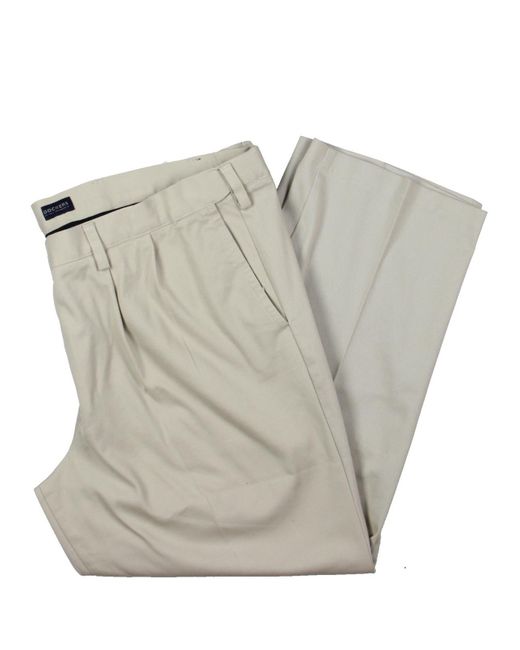 Dockers Gray Big & Tall Pleated Classic Fit Khaki Pants for men