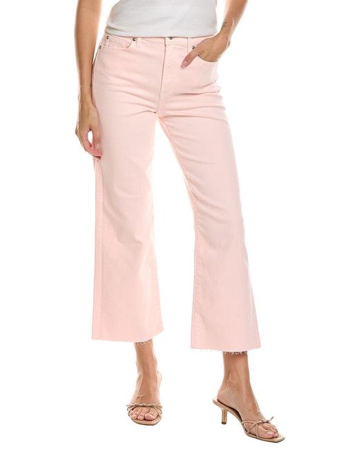 7 For All Mankind Pink Cropped Alexa Rosewater Wide Jean