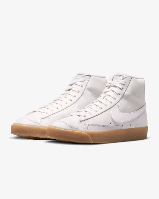 Nike White Blazer Mid Premium Dq7572-600 Pearl Pink/gum Leather Shoes Ank445