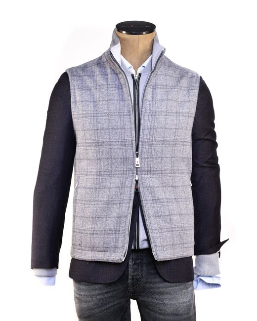 Kiton Blue Kired By Gange Reversible Wool-Cashmere Vest for men