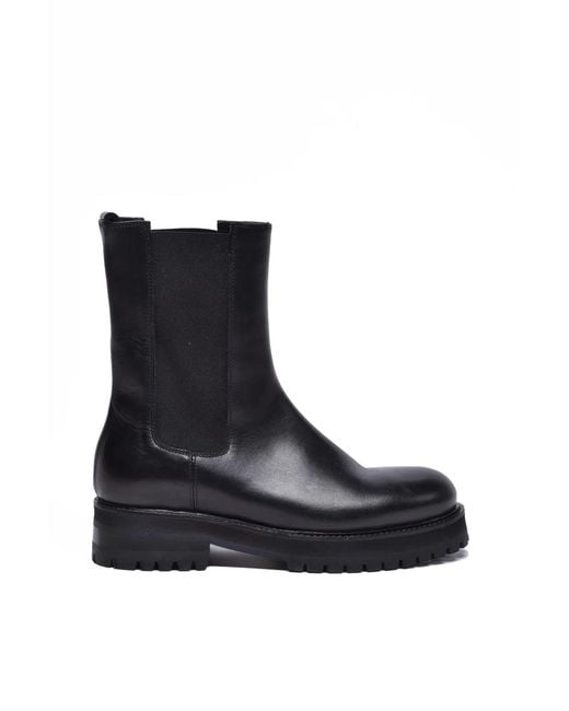 Dondup Black Leather Rubber Leather Ankle Boot