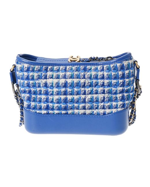 Chanel Blue Gabrielle Pony-style Calfskin Shoulder Bag (pre-owned)