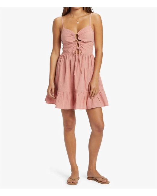 Roxy Pink Jasmine Breeze Solid Dress
